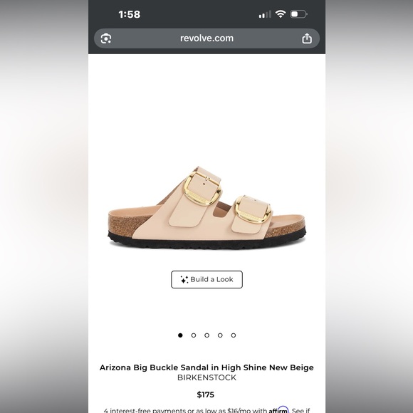 BIRKENSTOCK ARIZONA BIG BUCKLE HIGH SHINE NEW BEIGE SIZE 9 WOMENS - Picture 12 of 13